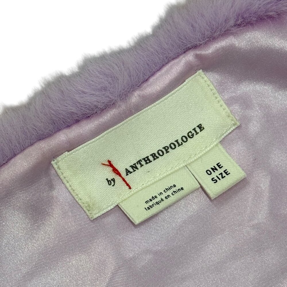 Anthropologie Lavender Faux Fur Shrug Sleeve Wrap – One Size - Picture 2 of 9